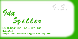 ida sziller business card